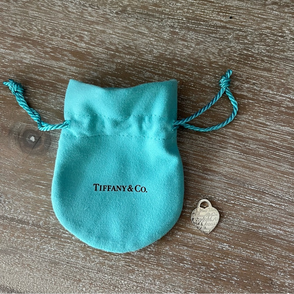 Tiffany & Co. NY Notes Script Sterling Silver Heart Pendant